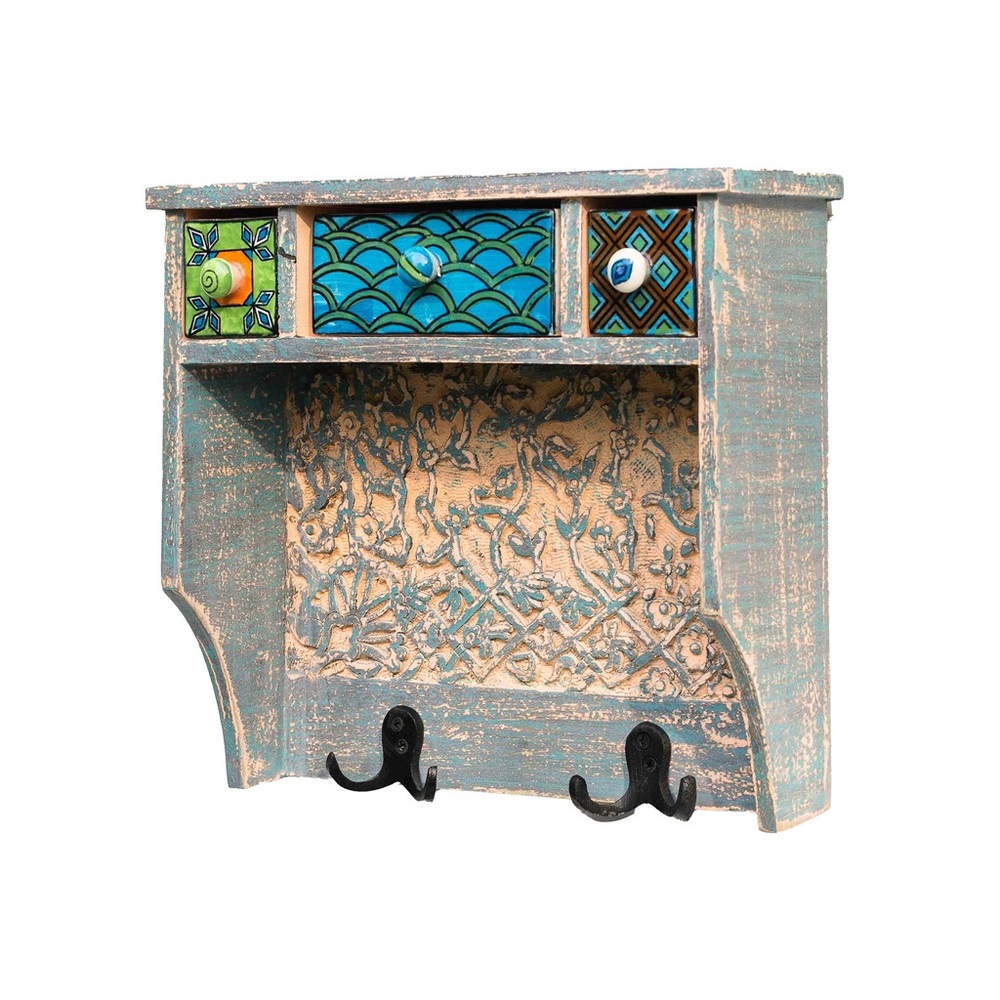 Urban Outfitters Blue and Black Accent Decor Shelf